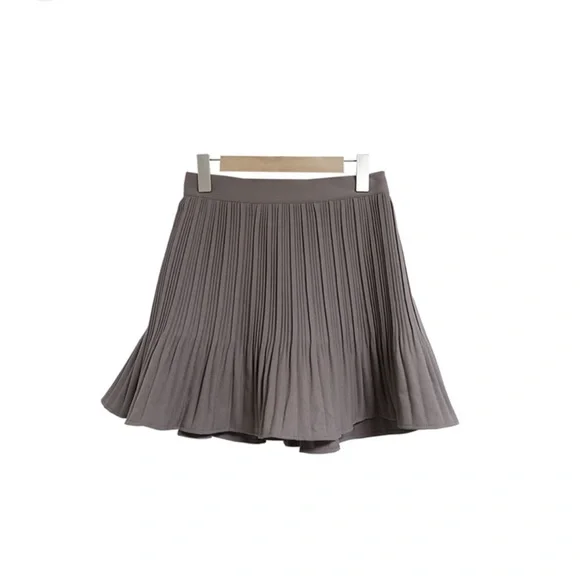 Storets Taupe Pleated Mini Skirt - Picture 3 of 5